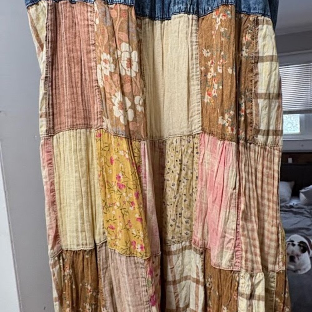 Young Threads size medium "denim/patchwork" boho … - image 6